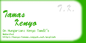 tamas kenyo business card